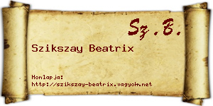 Szikszay Beatrix névjegykártya